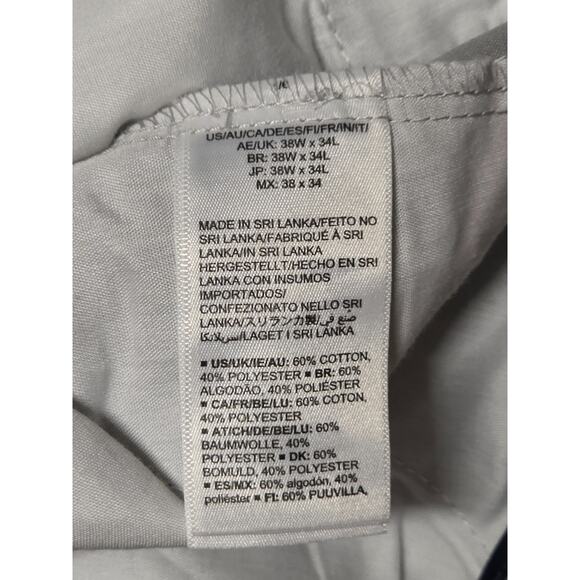 Amazon Essentials Mens Pants 38x34 Light Gray Chino Flat Front Straight Leg - Picture 3 of 5